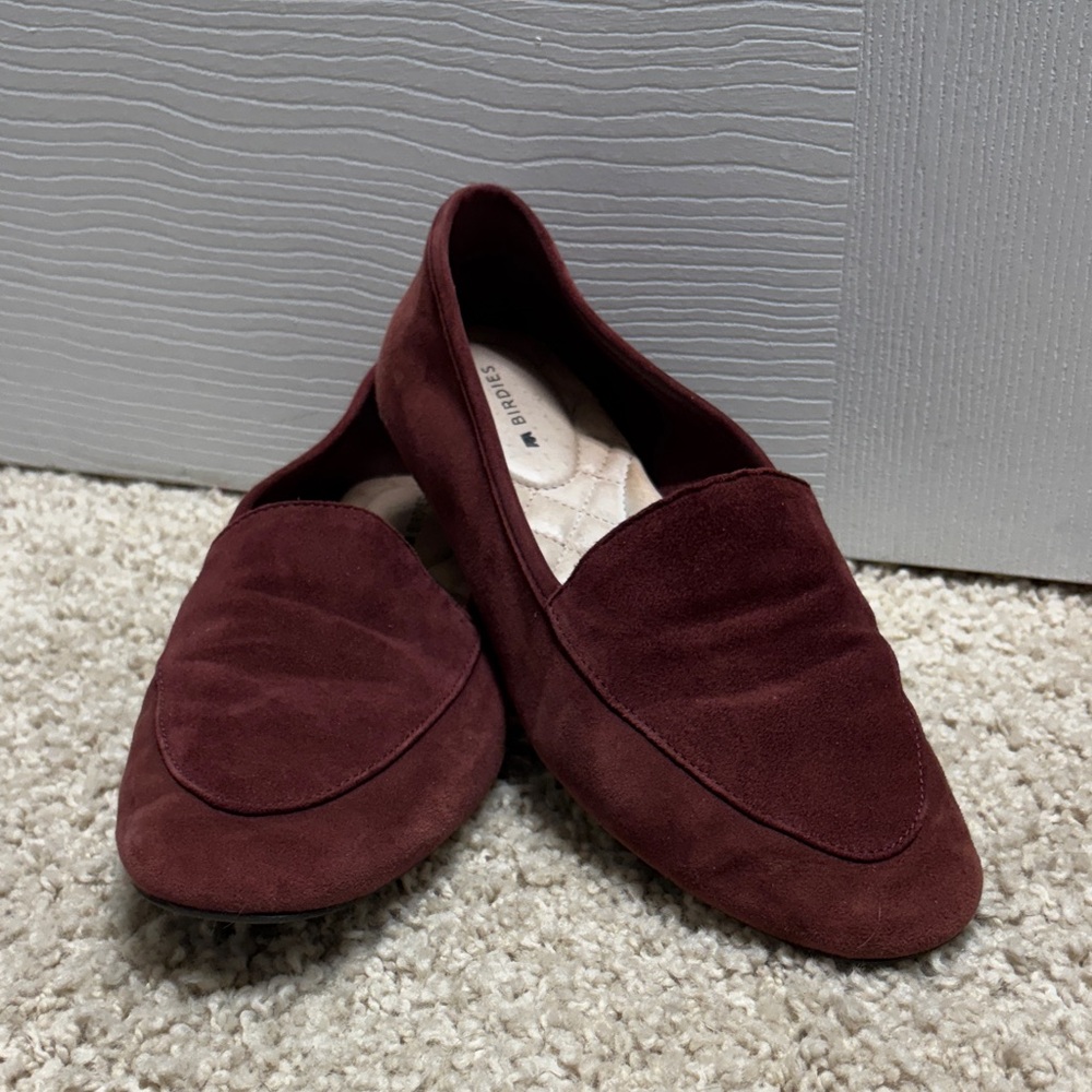 Birdies Maroon Suede Flats